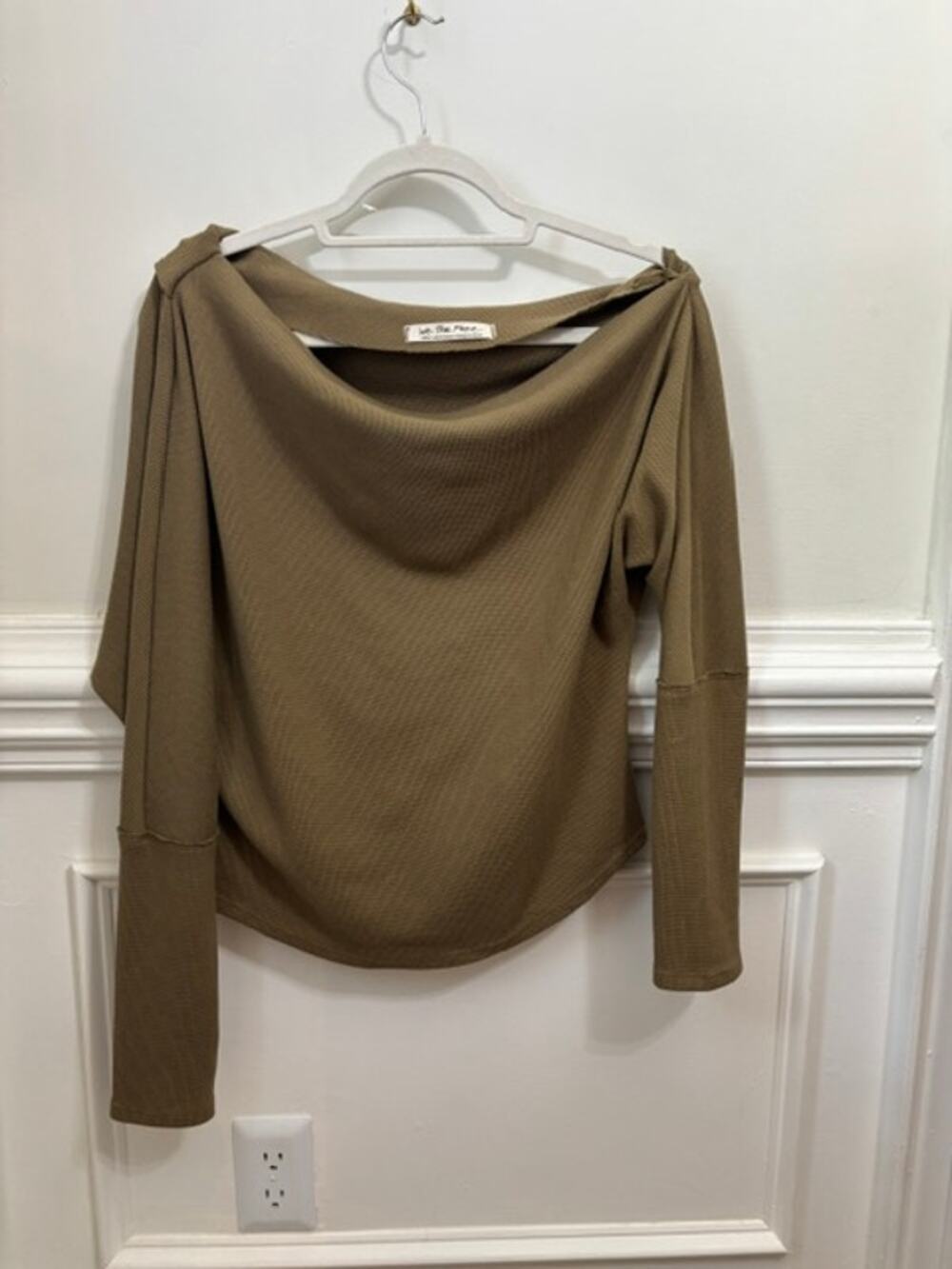 We the Free People Fuji Off the Shoulder Thermal Top Shirt Large